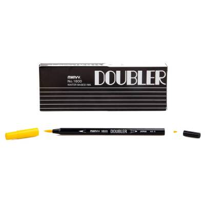 Marvy 1800 Doubler Çift Uçlu Brush Pen 5 YELLOW - 1