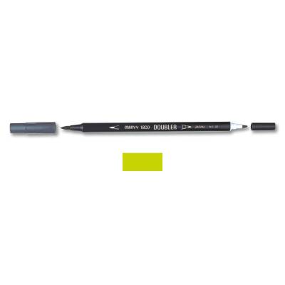 Marvy 1800 Doubler Çift Uçlu Brush Pen 52 YELLOW GREEN - 1
