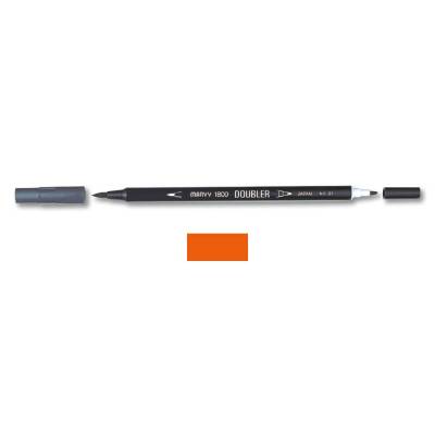 Marvy 1800 Doubler Çift Uçlu Brush Pen 7 ORANGE - 1