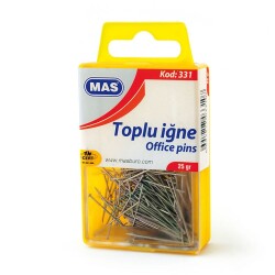 Mas Toplu İğne (28 mm) Nikel Kaplı 25 gr Kristal Kutuda - 1