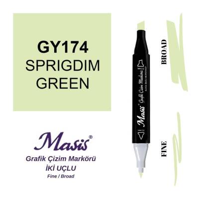 Masis Çift Uçlu Marker Grafik Çizim Kalemi 174 Koyu Mat Yeşil - 1