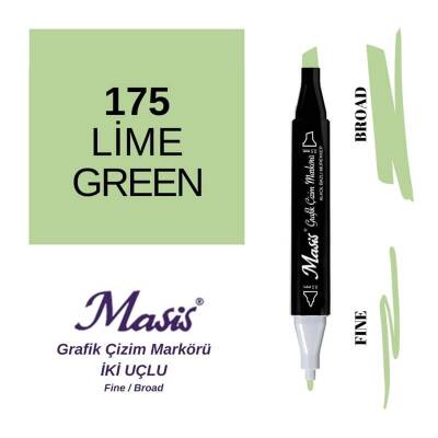 Masis Çift Uçlu Marker Grafik Çizim Kalemi 175 Limon Yeşil - 1