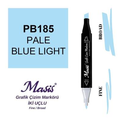 Masis Çift Uçlu Marker Grafik Çizim Kalemi 185 Mat Açık Mavi - 1