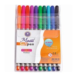 Masis Softpen Fineliner Kalem 10 Renk - 1