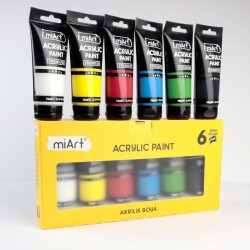 Miart Akrilik Boya Tüp 6 Renk x 75 ml - 1