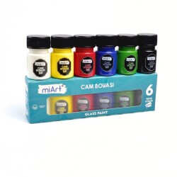 Miart Cam Boyası 6 Renk x 30 ml - 1