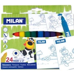 Milan Maxi Kalın Keçeli Boya Kalemi Konik Uç 24 Renk - 1