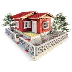 Minyatür Sahil Villa - Kırmızı Cephe 1/24 - Eshel