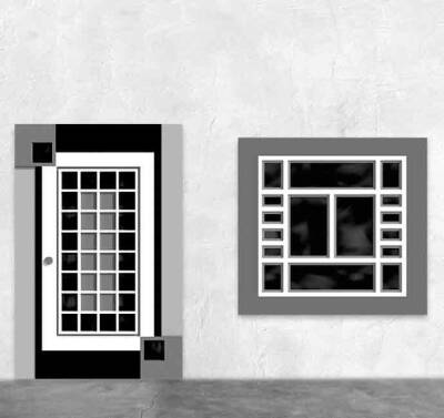 Modern Set D Kapı ve Pencere 1/100 4 Adet - 1