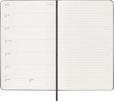 Moleskine 12 Ay Haftalık Ajanda L Boy 13x21 cm Sert Kapak Siyah - 5