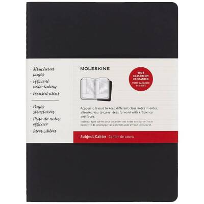 Moleskine Chaier 2'li Günlük Defter Çizgili XL Boy 19x25 cm 160 Sayfa Siyah + Yaban Mersini Kırmızı - 1