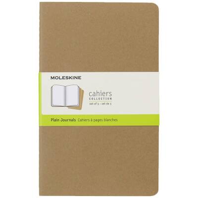 Moleskine Chaier 3'lü Günlük Defter Çizgisiz L Boy 13x21 cm 80 Sayfa Kraft - 1