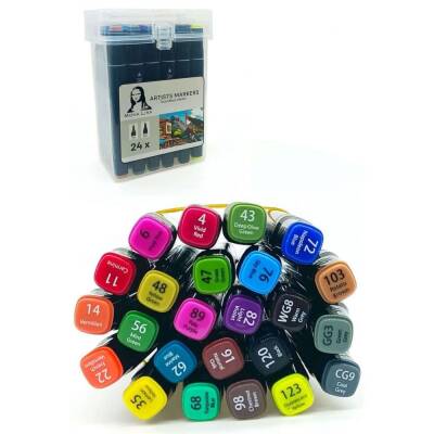 Mona Lisa TouchBlack Çift Uçlu Artist Marker 24 Renk - 1
