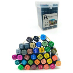 Mona Lisa TouchBlack Çift Uçlu Artist Marker 36 Renk - 1