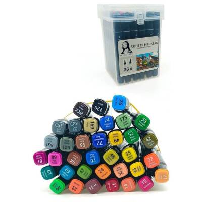 Mona Lisa TouchBlack Çift Uçlu Artist Marker 36 Renk - 1