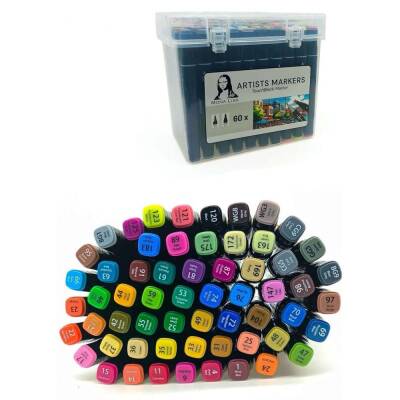 Mona Lisa TouchBlack Çift Uçlu Artist Marker 60 Renk - 1