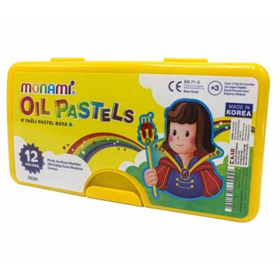 Monami Yağlı Pastel Boya 12 Renk Plastik Kutulu - 1