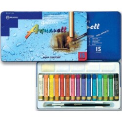 Mungyo Gallery Aquarell Crayon Suda Çözünen Pastel Boya 15 Renk Metal Kutu - 1