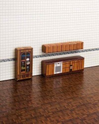 Mutfak Dolabı/Ahşap Camlı Raflı Dolap 1/50 1 Set - Eshel