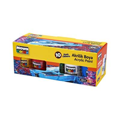 Nova Color Akrilik Boya 10 Renk x 30 ml. Şişe - 1