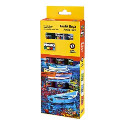 Nova Color Akrilik Boya 12 Renk x 17 ml Şişe - 1