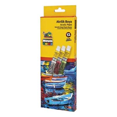 Nova Color Akrilik Boya 12 Renk x 7 ml Tüp - 1