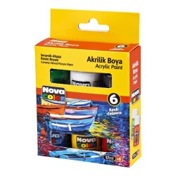 Nova Color Akrilik Boya 6 Renk x 17 ml Şişe - 1