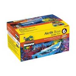 Nova Color Akrilik Boya 6 Renk x 30 ml. Şişe - 1