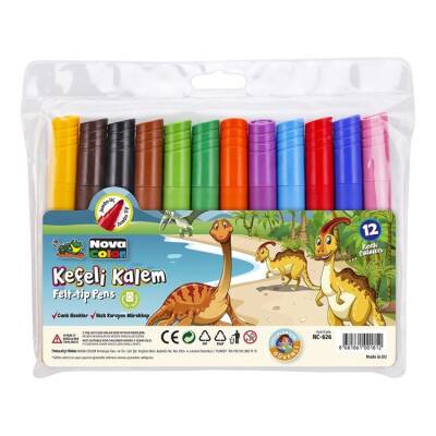 Nova Color Jumbo Keçeli Kalem 12 Renk - 1