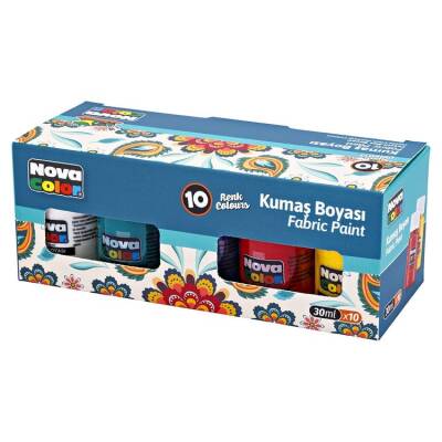 Nova Color Kumaş Boyası 10 Renk x 30 ml. Set - 1