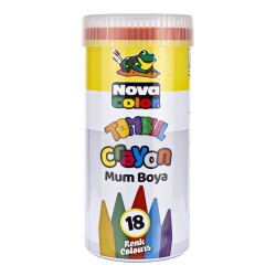 Nova Color Tombul Mum Boya 18 Renk Metal Tüp - 1