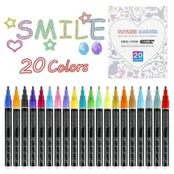 Outline Marker Sihirli Chrome Metalik Kalem Seti 20 Renk - 1