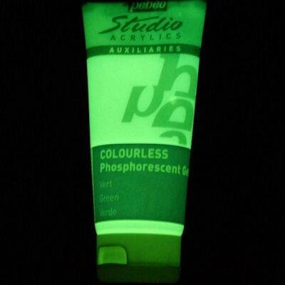 Pebeo Phosphorescent Gel Karanlıkta Parlayan Boya 100 ml. TRANSPARAN YEŞİL - 1