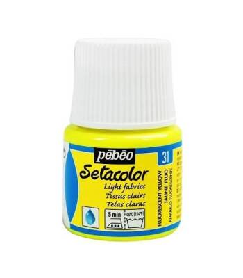 Pebeo Setacolor Light Fabric Fluorescent (Fosforlu) Kumaş Boyası 31 YELLOW - 1