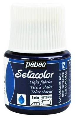 Pebeo Setacolor Light Fabric (Transparan) Kumaş Boyası 12 ULTRAMARINE BLUE - 1