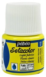 Pebeo Setacolor Light Fabric (Transparan) Kumaş Boyası 17 LEMON YELLOW - 1