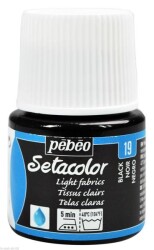 Pebeo Setacolor Light Fabric (Transparan) Kumaş Boyası 19 BLACK - 1