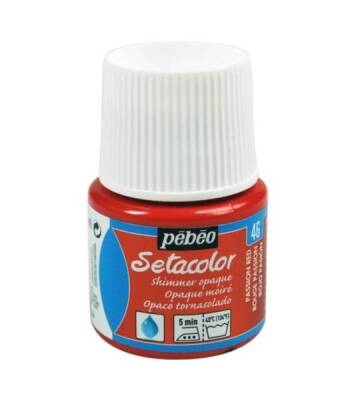 Pebeo Setacolor Shimmer (Pırıltılı) Opak Kumaş Boyası 46 PASSION RED - 1