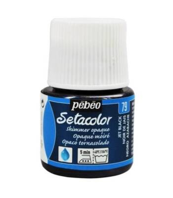 Pebeo Setacolor Shimmer (Pırıltılı) Opak Kumaş Boyası 79 JET BLACK - 1