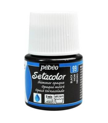 Pebeo Setacolor Shimmer (Pırıltılı) Opak Kumaş Boyası 99 BLACK - 1
