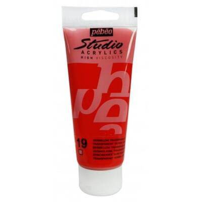 Pebeo Studio Akrilik Boya 100 ml. 19 Transparent Vermilion - 1