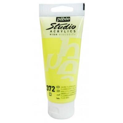 Pebeo Studio Fosforlu Akrilik Boya 372 Fluorescent Yellow - 1