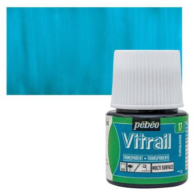 Pebeo Vitrail Cam Boyası 45 ml. 17 Turquoise Blue - 1