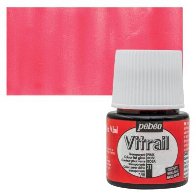 Pebeo Vitrail Cam Boyası 45 ml. 21 Pink - 1