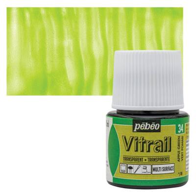 Pebeo Vitrail Cam Boyası 45 ml. 34 Apple Green - 1