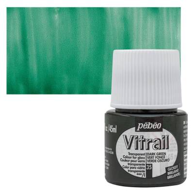 Pebeo Vitrail Cam Boyası 45 ml. 35 Dark Green - 1
