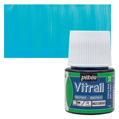 Pebeo Vitrail Cam Boyası 45 ml. 37 Cobalt Blue - 1