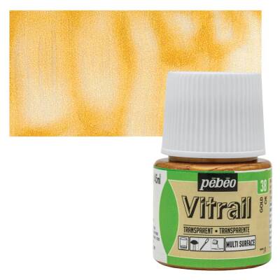 Pebeo Vitrail Cam Boyası 45 ml. 38 Gold - 1