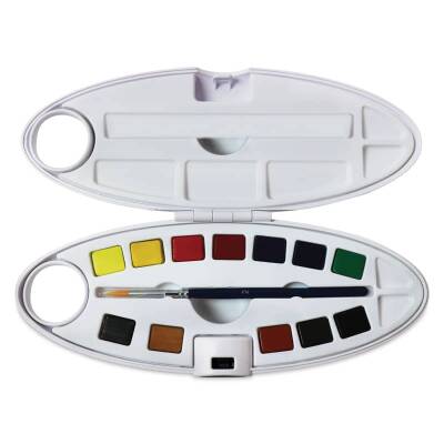 Pebeo Watercolour Aquarelle Fine Sulu Boya 12 Renk Oval Palet - 1