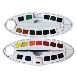 Pebeo Watercolour Aquarelle Fine Sulu Boya 24 Renk Oval Palet - 1